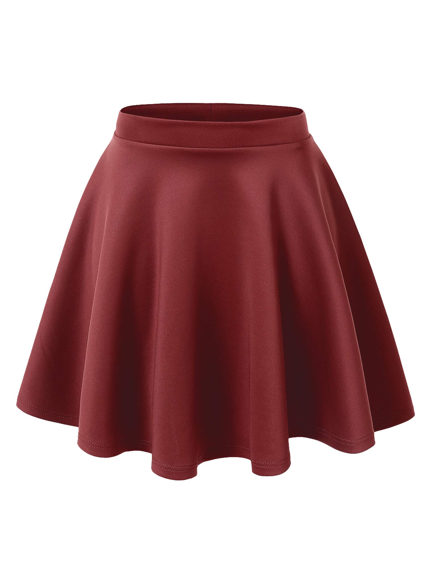 Made By JohnnyWomen's Basic Versatile Stretchy Flared Casual Mini Skater Skirt XS-3XL Plus Size