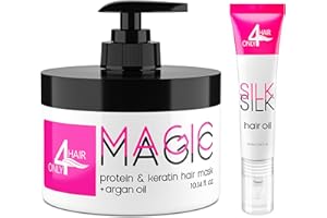 ONLY4HAIR Hair Repair Mask for Dry Damaged Hair Keratin Treatment Protein Argan Oil Deep Conditioning for Color Treated Hair Bleached Frizzy Split Ends Magic