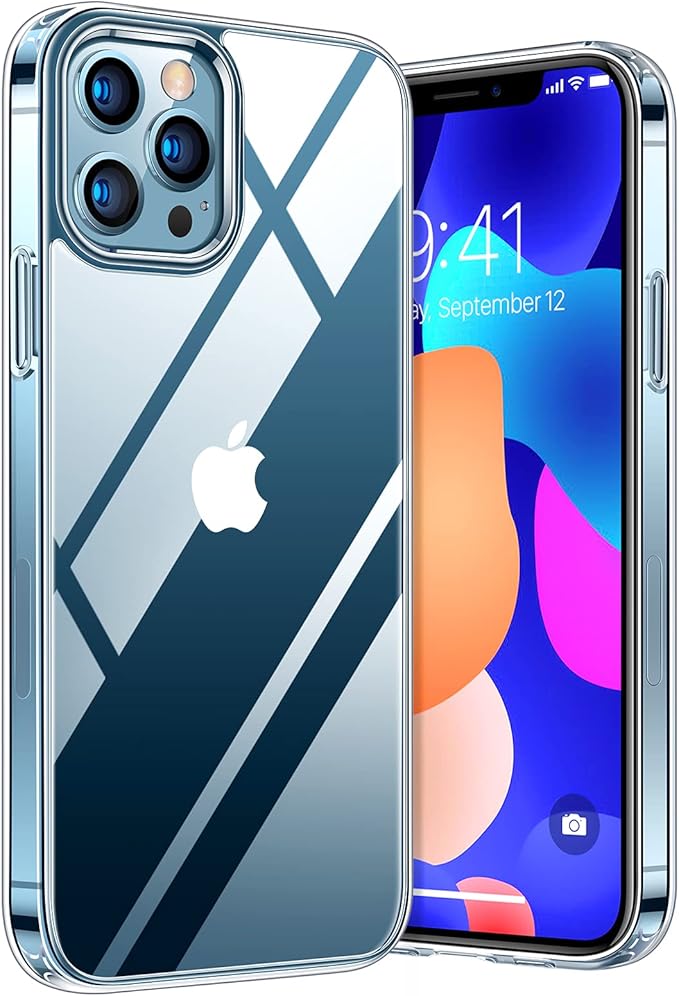 Torras Military Defend Diamond Clear Iphone 12 Pro Max Case 13x Anti Yellowing 5x Military Grade Shockproof Slim Thin Hard Clear Back Anti Explosion With Soft Tpu Bumper 12 Pro Max Cover Clear Amazon Co Uk