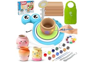 DCVREDF Pottery Wheel for Kids with 3 Clay Kits & Painting Supplies, Complete Arts and Crafts for Kids Ages 8-12, Mini Pottery Studio Toys for Ages 8-13, Ideal Christmas Birthday Gift for Grandkids Boys Girls