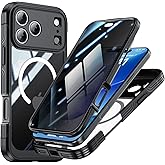 TOPF&B Privacy Case for iPhone 17 Pro Max,Compatible with MagSafe,iPhone 17 Pro Max Magnetic Cover Built-in Privacy Screen Protector,Camera Protection,Full Body Shockproof Case,Black