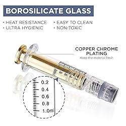 Bitomic 1ML Borosilicate Glass Syringe with Golden
