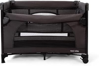 Red Kite Dreamer Bedside Crib with Newborn Bassinette Black
