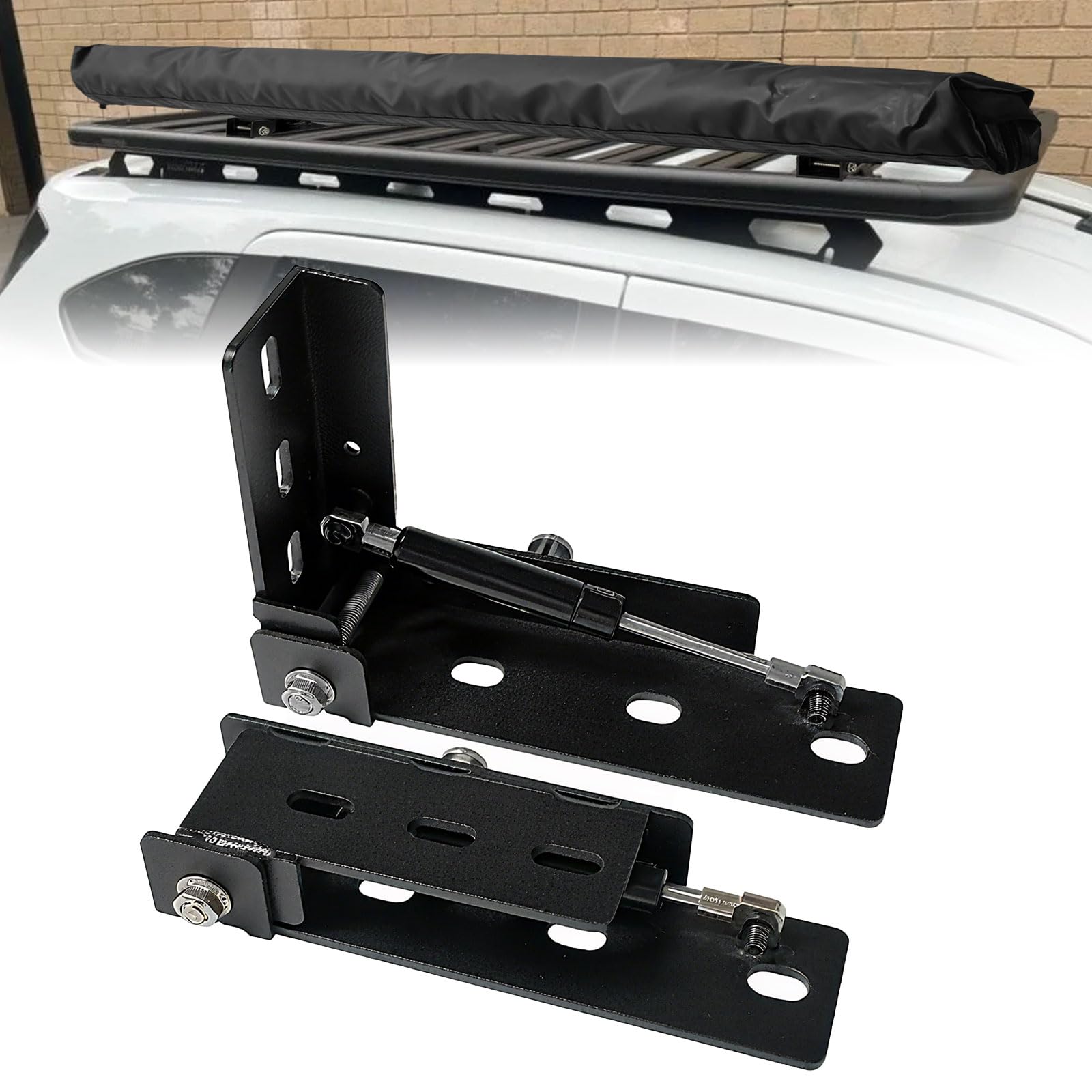 Photo 1 of Awning Mounting Brackets for Roof Rack Cross Bars,Universal Stable Extended L-Shape Mount Bracket Kit, Adjustable Folding Multi-Use