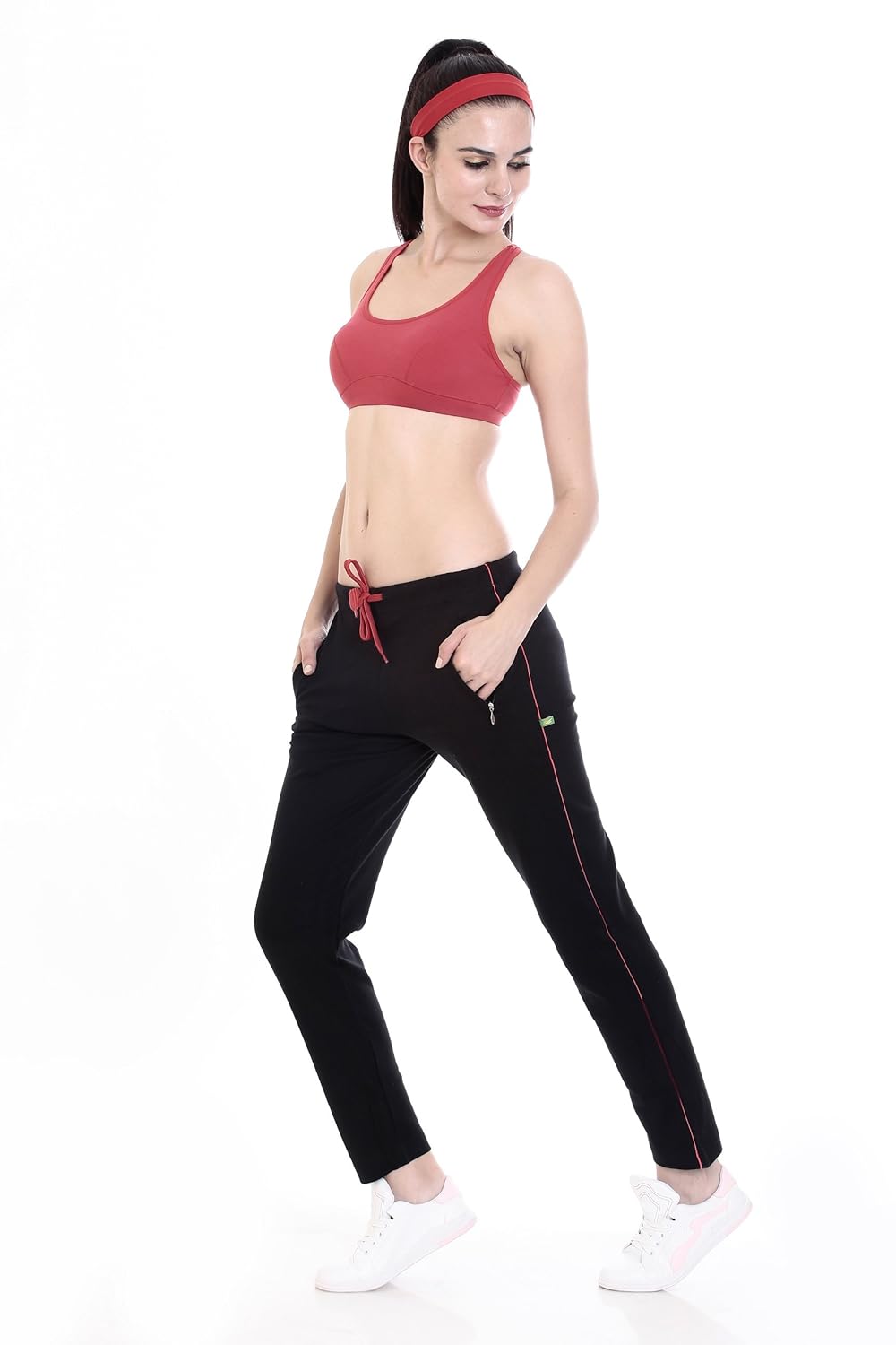goldstroms women's yoga/sports trackpant/jogger with zipper pocket