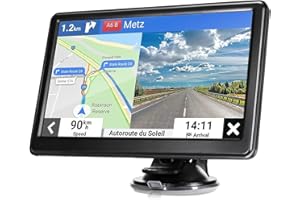 MRSXWPY 2024 Newest Car GPS Navigator 7-inch Touch Screen Real Voice prompts Turn Direction Speed Limit Warning car GPS Satellite Navigator, Lifetime Free Update World map