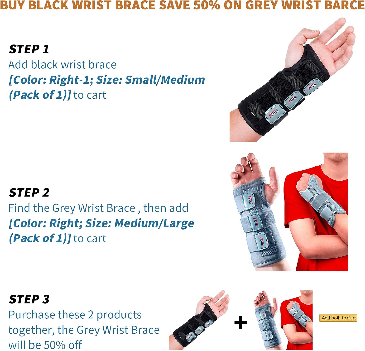 Wrist Brace for Carpal Tunnel, Adjustable Wrist Support Brace with Splints Right Hand, Small/Medium, Arm Compression Hand Support for Injuries, Wrist Pain, Sprain, Sports: Health & Personal Care