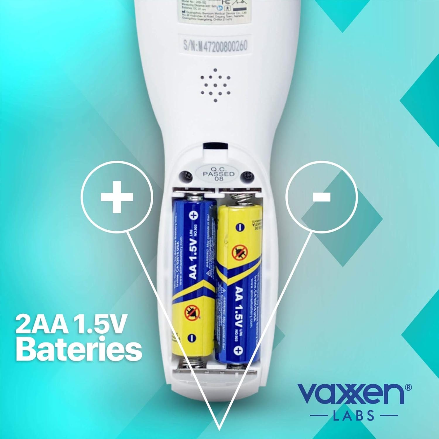 Vaxxen Labs No Touch Infrared Forehead Thermometer - Calibrated Accuracy for Clinical and Medical Use - 1 Second Readings with Auto Power Off – Non Contact Temperature Scanner for Adults, Kids, Baby: Industrial & Scientific