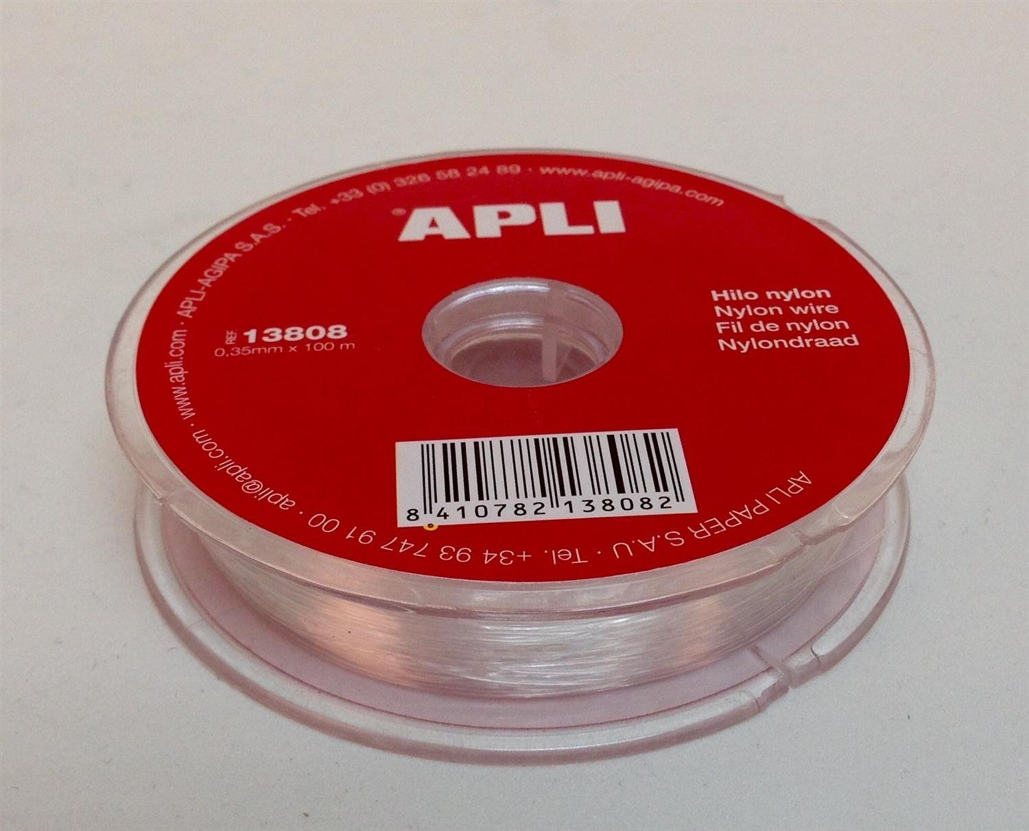 Apli 946040 - Nylon Cord Bobbin 0.35mm 100m 808