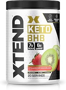 Scivation Xtend Keto | The Perfect Keto & BCAA Powder Strawberry Kiwi Splash | Sugar Free Bhb Exogenous Ketones Supplement with Bhb Salts & Electrolytes | 7g bcaas for Men & Women | 20 Servings