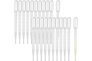 DIYASY 25 Pcs 3ML Plastic Transfer Pipettes,Disposable Graduated Pipettes Eye Dropper for Lab Science Multi- Purpose and Makeup Tool.