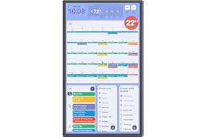 COZYLA MATE Cozyla Calendar+ 22 Inch Digital Calendar Wall Touch Screen Chore Chart To Do List Notepad Digital Family Calendar Electronic Meal Planner Support All Apps Via App Store Smart Calendar Wall Mount Black