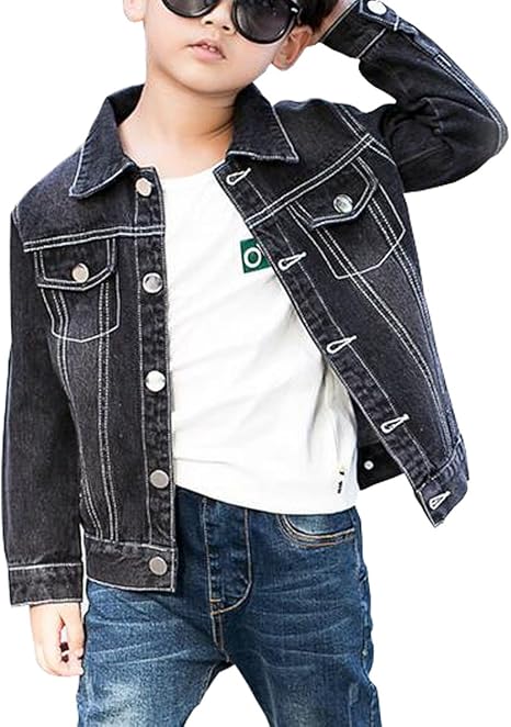 childrens black denim jacket