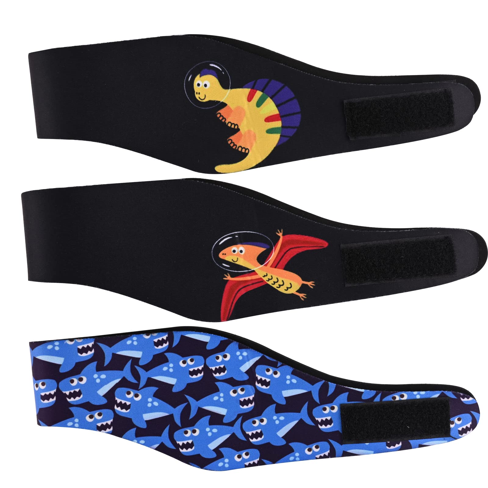 3 Pieces Swimming Headband,Hair Band for Swimming, Waterproof Swim Ear Band,Elastic Ear Protection Band for Swimmers,Neoprene Adjustable Hair Guard Ear Guard,Ear Band for Swimming (Kid)