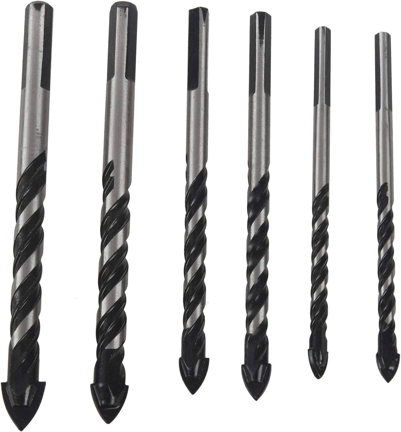 Tiamu 6PCS Ceramic Tile Drill Bits,Masonry Drill Bits Set for Glass, Brick, Concrete