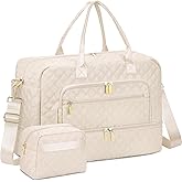 Large Travel Duffle Bag for Women,Carry on Overnight Bag Weekender Bags with Toiletry Bag Travel Bags for women with Shoe Compartment for Gym Business Trips Sport Hospital(Beige)