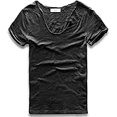 Zecmos Men V Neck Slim Fit 100 Cotton T-Shirt Basic T Shirts Casual