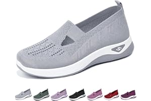 IVIEICIP Women's Woven Orthopedic Breathable Soft Shoes Go Walking Slip on Diabetic Foam Shoes Hands Free Slip in Sneakers Arch Support