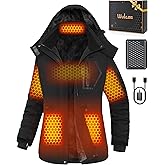 Wulcea Graphene Heated Jacket For Women 12V 18400mAh Fast Charge With Large Capacity