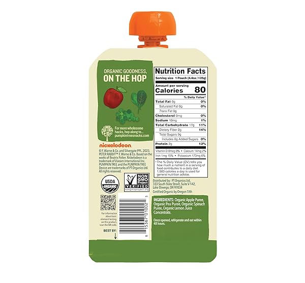 PETER RABBIT ORGANICS BABY PEA SPINACH APPLE, 4.40 OZ – PACKAGING MAY VARY