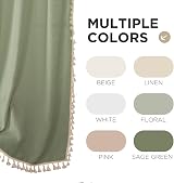 Joydeco Sage Green Boho Curtains 108in 2 Panels Rod Pocket Semi Sheer view 8