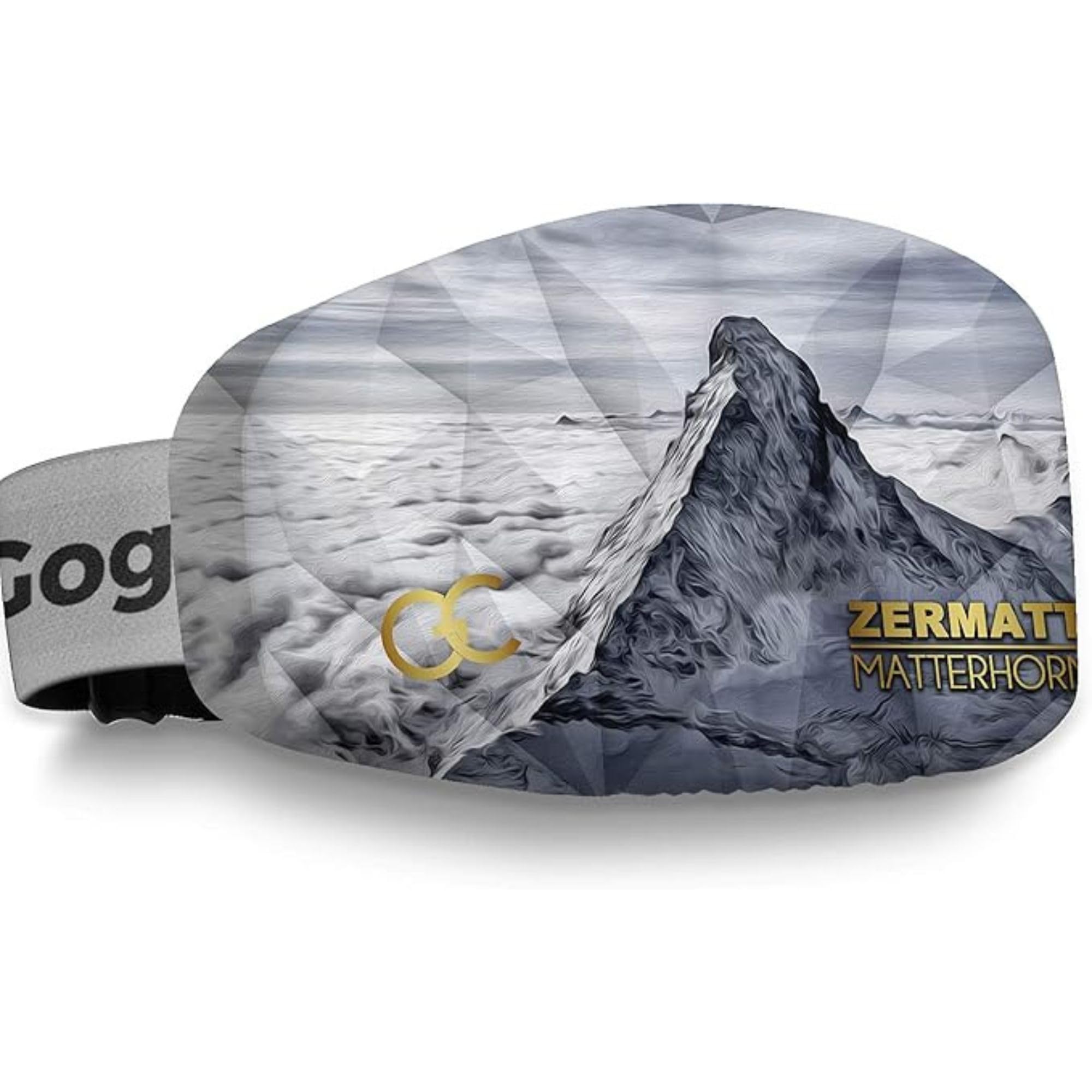 GogglesCover Ski Goggles Protective Cover, Protective Goggle Cover Portable, Ski Goggle Cover Sleeve Anti-Scratch, Ski Goggles Accessories, Ski Equipment, Matterhorn black & white esign