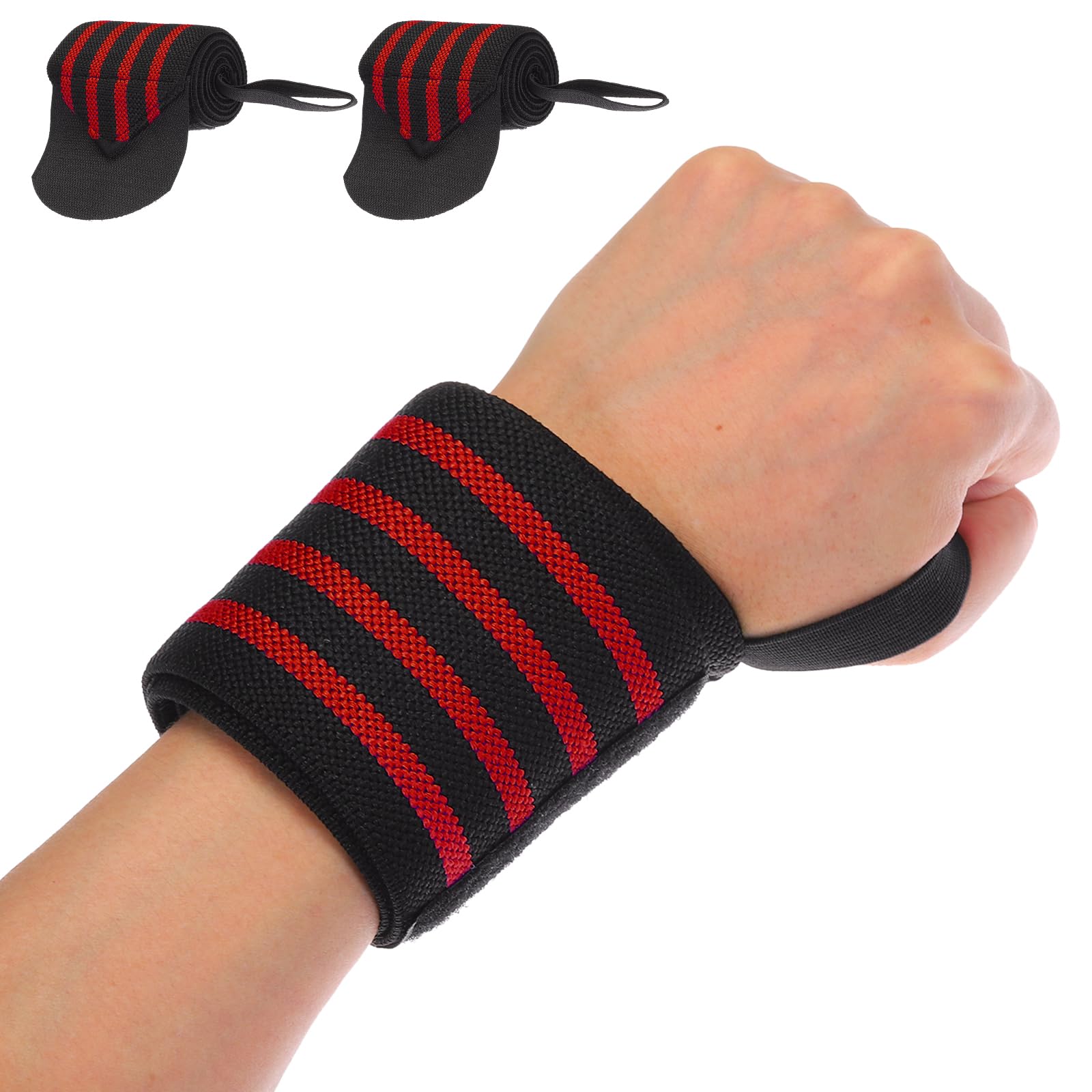 PATIKIL Wrist Brace, 2 Pcs Lifting Wrist Wraps Wrist Brace for Tunnel Gym Straps for Men Women Weightlifting Powerlifting, Red