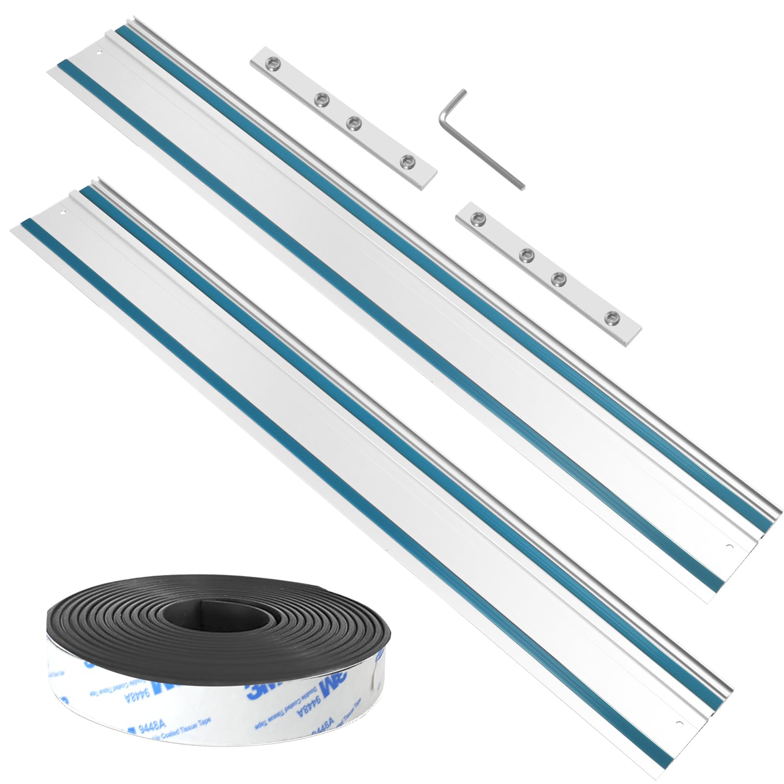 View 1 of 194368-5 110"Track Saw Guide Rail for Makiita Track Saw, 55"x2 Guide Rail for Makita Guide Rail, Include 5m Splinter Guard and 2 Connectors, Perfect for Woodworking Longer Cuts, 2 Year Warranty