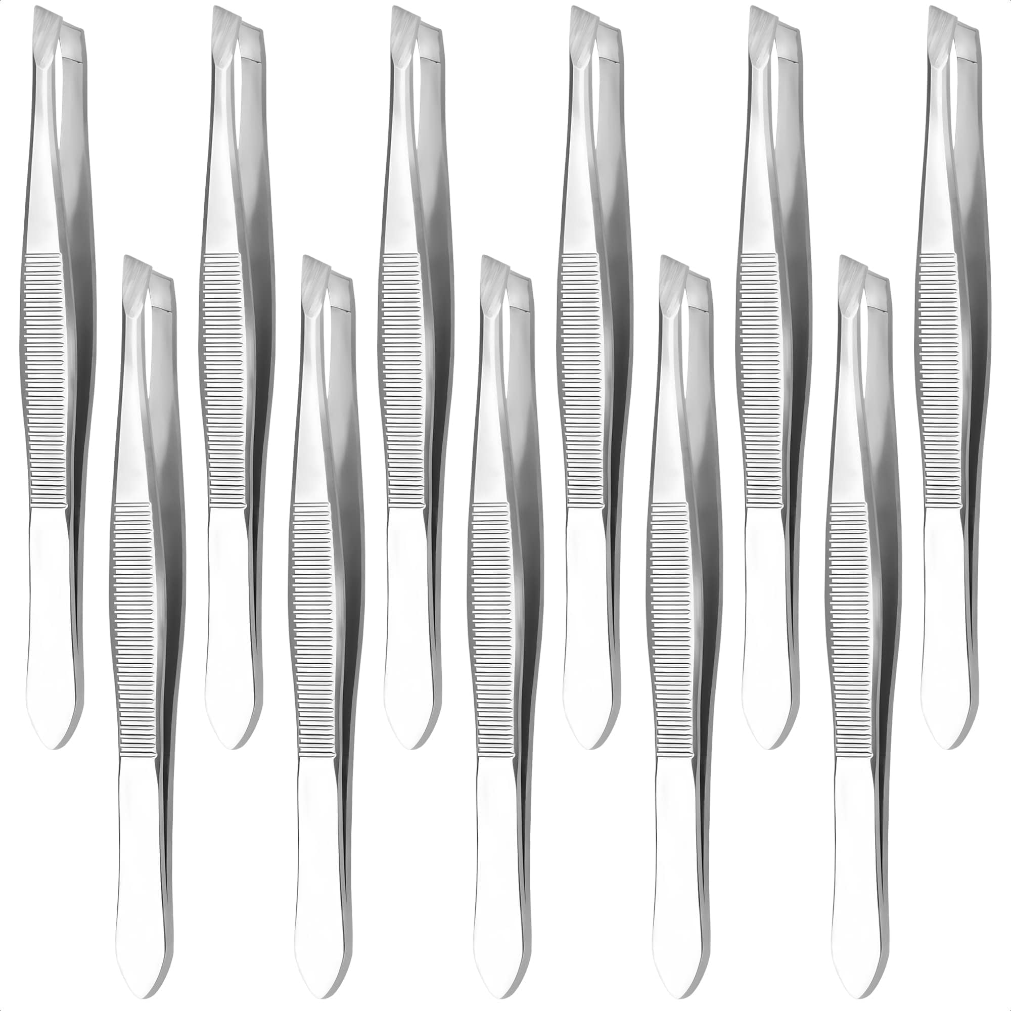 Photo 1 of 12 Pcs Eyebrow Tweezers for Women - 3.5" Stainless Steel Tweezers for Women Facial Hair with Heart Clamps, Effortless Eyebrow Plucking & Ingrown Hairs - Compact Size for Browists & Beauty Enthusiasts
