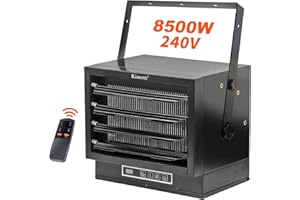 Barphygo 8500W Electric Garage Heater, 240V Ceiling Mount Shop Heater Hardwired Heaters with Remote, Fan-Forced Overheat Protection Space Heaters with 8 Hour Timer for Garage & Workshop