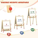 Dripex Kid’s Wooden Art Easel Double-Sided Magnetic Board 81–146 cm view 2
