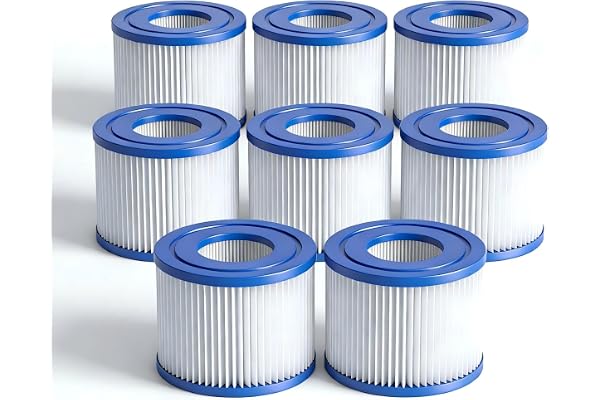 KGC 8 Pack Type VI Hot Tub Spa Filters Compatible with Coleman Saluspa 90352E 58323E 90427E, Lay-Z-Spa Hot Tub Filter Cartrid