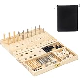 Foldable Wooden Pegboard for Finger Dexterity,43-Holes Peg Board for Occupational Therapy,Multi-Functional for Rock Climbing,Athletes,Musicians and Therapy
