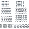 Proster 140pcs Stainless Steel Double Ear Hose Clamp Assortment Wide Adjustable 5-23mm Zinc-Plated Steel Double Ear Hose Clam