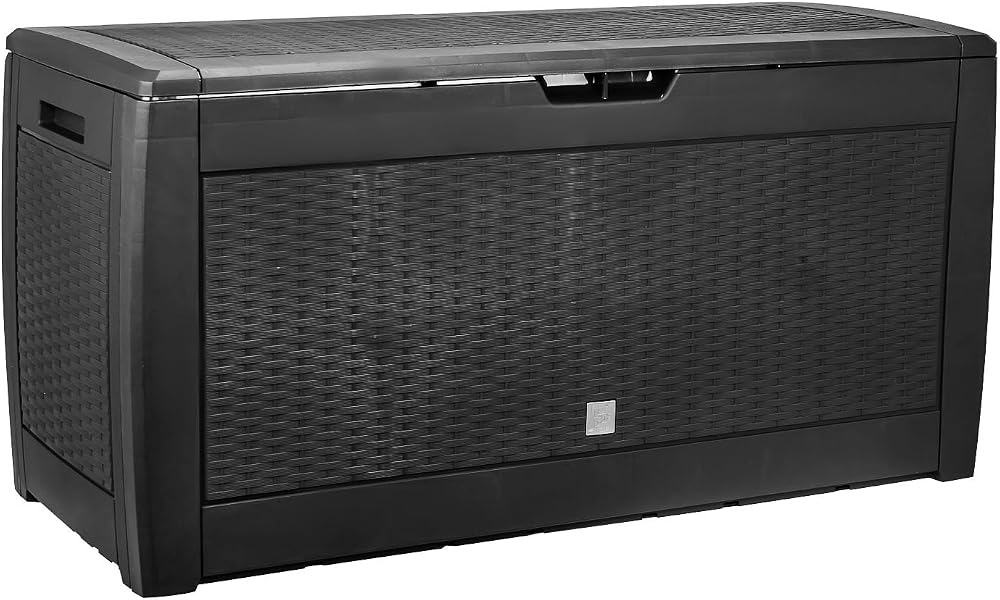 Prosperplast BOXE RATO Anthracite Garden Storage Box with Wheels & Seat