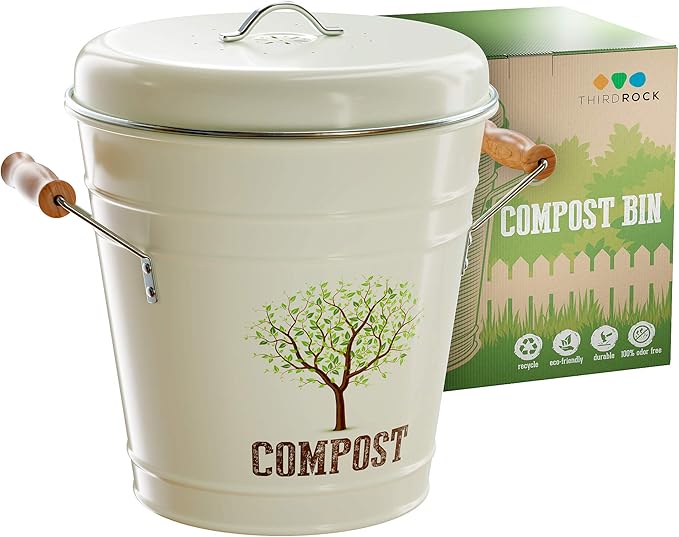 Third Rock Compost Bin for Kitchen Counter 1.3 Gallon 5 Liter
