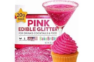 SWEETS & TREATS BOUTIQUE Bulk (20g) Pink Edible Glitter for Drinks | Premium Pink Edible Glitter for Cakes Drink - Shimmer Glitters Cake Decorations for Strawberries Cocktail Shimmering