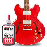 ColorTone Cherry Red Concentrated Liquid Stain for Guitar, 2oz | Lightfast Metal-Complex Dye; Mixes Into Nitro, Shellac, Or Waterbase Finish; Thins with Water, Alcohol, Or Lacquer Thinner