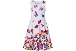 BFUSTYLE Girls Print Dress Sleeveless Casual Floral Sundress for Girl 4-15 Years