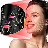 RELEXNOW LED Fcae Mask Light Therapy, 8 Modes 288 Beads Red Light Therapy for Face, Portable Remote Timer, 630nm & 850nm Infrared Therapy Mask for Anti-Aging, Skin Rejuvenation at Home