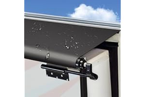 XENJUM RV Slide Out Awning Fabric Replacement - Universal and Weather Resistant Slide Topper Canopy for 5th Wheel RVs, Motorhomes, and Trailers (300'' Fabric Only, Black)