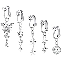 Toyvian Clip Fake Belly Ring For Women Non Piercing Navel