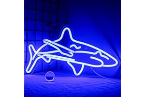 ineonlife Shark Led Neon Sign for Bedroom Blue Neon Signs Wall Decorative 17’’x9’’ Acrylic USB Powered Unique Night Light for Boys Gifts Living Room Shop Hotel Bar Party Supplies
