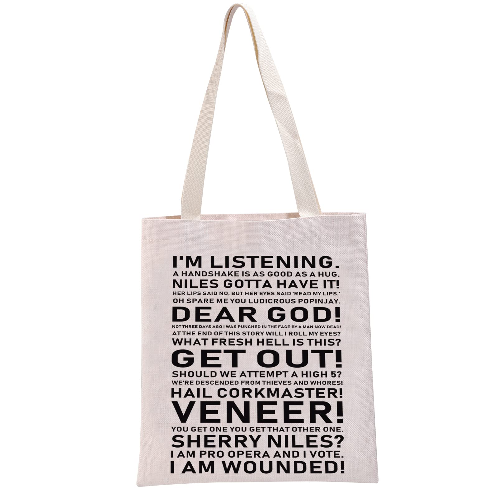 TV Show Inspired Gift Funny TV Show Quote Tote Bag Handbag TV Show Merch for Women Friends (Frasi TOTE)