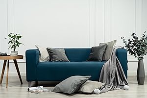 MASTERS OF COVERS Klippan Loveseat Slipcover for The IKEA 2 Seater Klippan Loveseat Sofa Cover Replacement- Dark Ocean