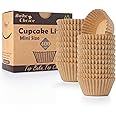 Bake Choice Non-Stick 400pcs Mini Cupcake Liners for Baking, Natural parchment muffin liners for Mini Muffin Pan, Cupcake Pan