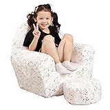 MOMCAYWEX Kids Sofa with Ottoman, Shell-Like Sofa