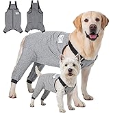 Dog Recovery Suit for Hid Leg, Soft Stretchy Pants for Hip Thigh Wound Protective Sleeves to Prevent Licking (Grey, XL(Reference Weight 13-22 lbs))