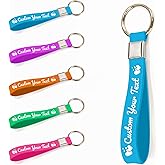 YATEDIY Custom Silicone Keychain - 10/100 Bulk Personalized Keychains for Women Backpacks Keyring Promotional