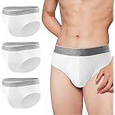 BATTEWA Incontinence Underwear for Men Front Absorbent Leak Proof Adult Briefs for Male Teen Urine Leakage Bladder Control 100ML, 3 Pack (Large, White)
